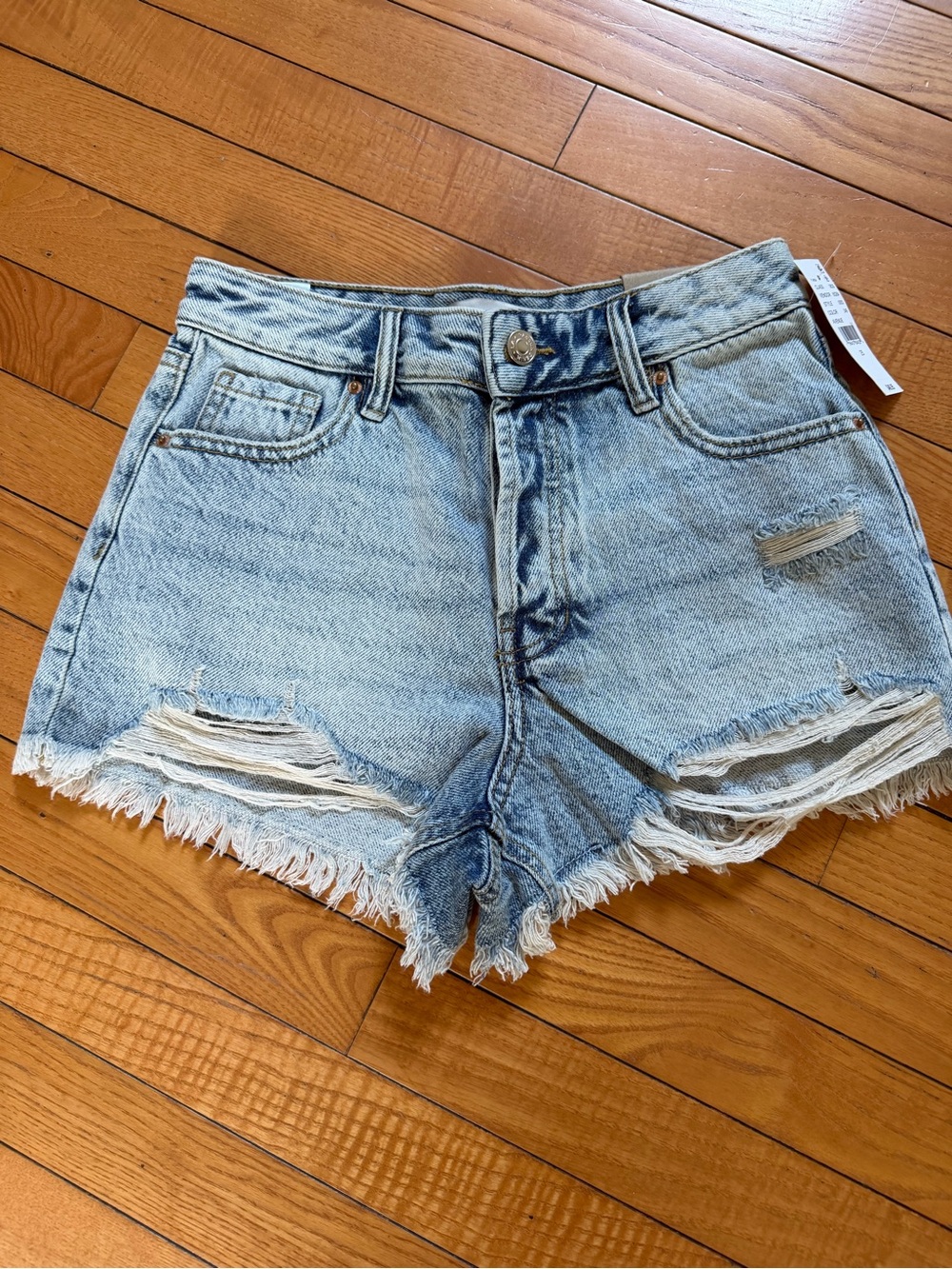 PacSun Light Blue Distressed Denim Cutoff Shorts size 25 NWT